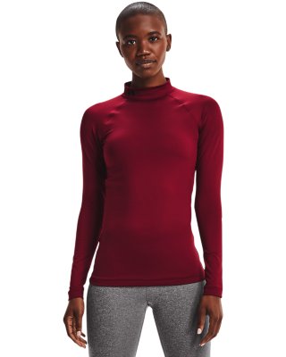 Under Armour Qualifier ColdGear Long Sleeve Womens Running Top Red